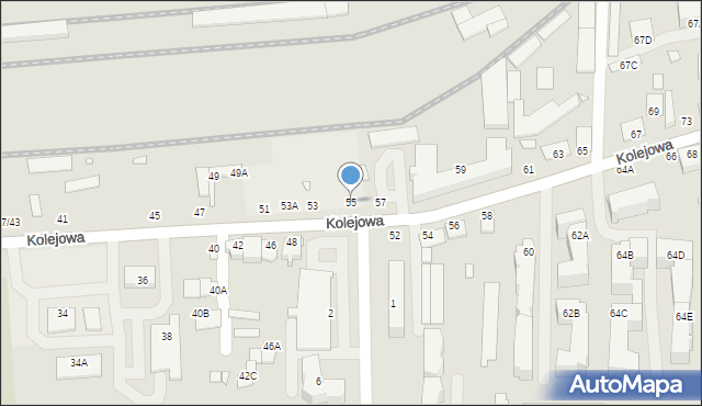 Chełm, Kolejowa, 55, mapa Chełma