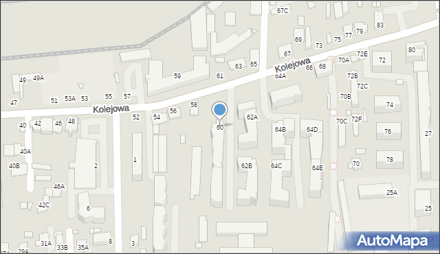 Chełm, Kolejowa, 60, mapa Chełma