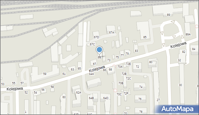 Chełm, Kolejowa, 69, mapa Chełma