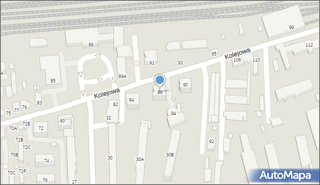 Chełm, Kolejowa, 86, mapa Chełma