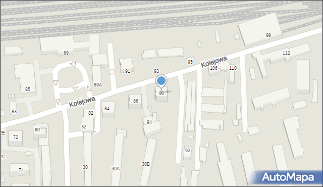 Chełm, Kolejowa, 90, mapa Chełma