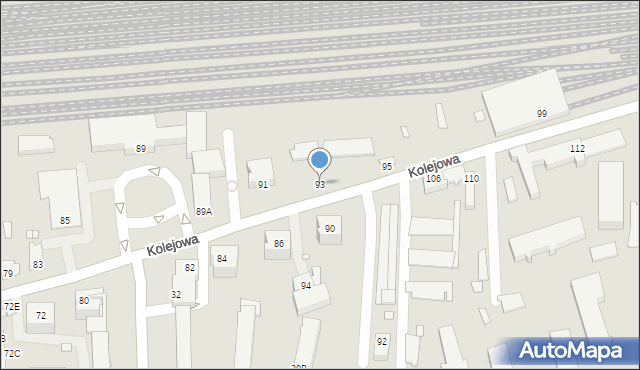 Chełm, Kolejowa, 93, mapa Chełma
