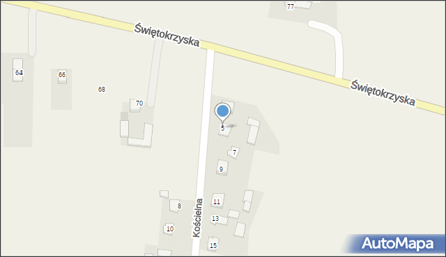 Chełmce, Kościelna, 5, mapa Chełmce