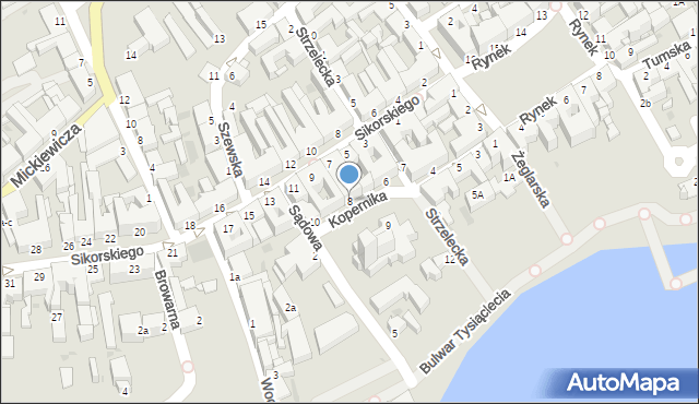 Chełmża, Kopernika Mikołaja, 8, mapa Chełmża