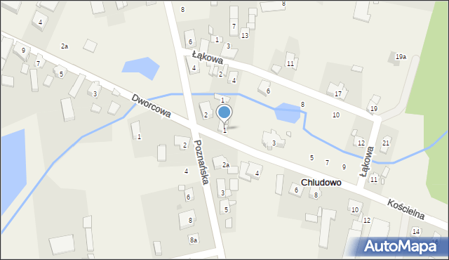 Chludowo, Kościelna, 1, mapa Chludowo