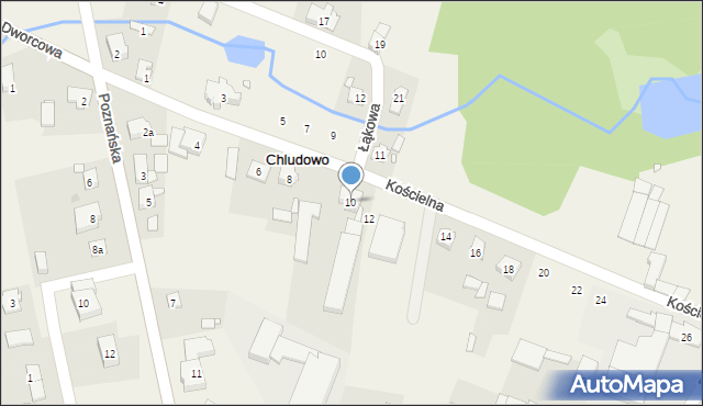 Chludowo, Kościelna, 10, mapa Chludowo