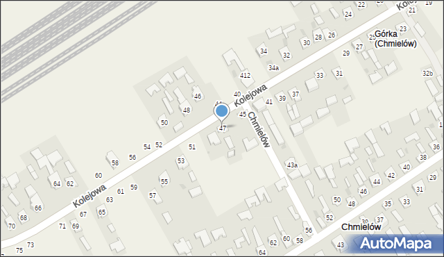 Chmielów, Kolejowa, 47, mapa Chmielów