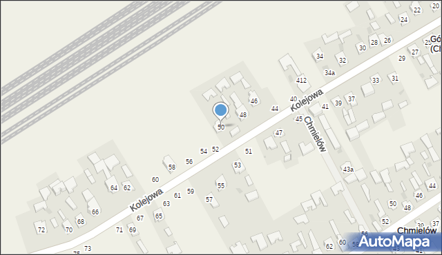 Chmielów, Kolejowa, 50, mapa Chmielów