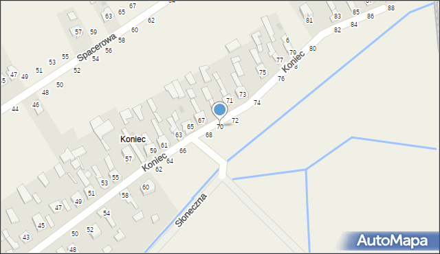 Chmielów, Koniec, 70, mapa Chmielów