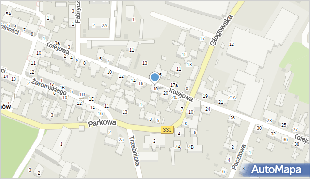 Chocianów, Kolejowa, 18, mapa Chocianów