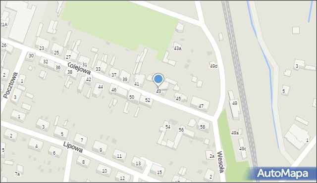 Chocianów, Kolejowa, 43, mapa Chocianów