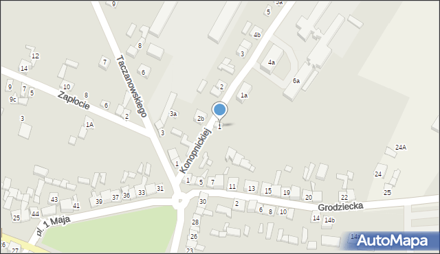 Chocz, Konopnickiej Marii, 1, mapa Chocz