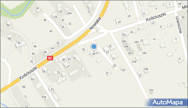 Chocznia, Kościuszki Tadeusza, gen., 31, mapa Chocznia