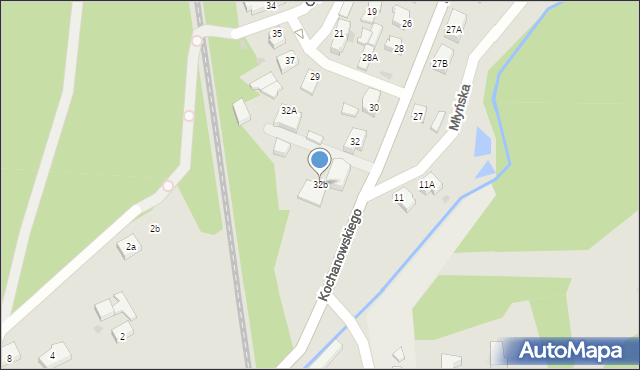 Chodzież, Kochanowskiego Jana, 32b, mapa Chodzież