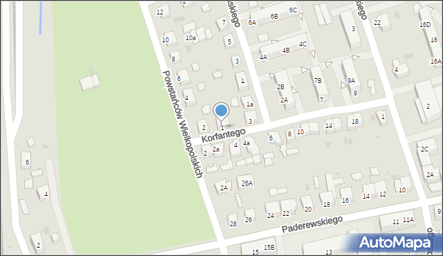 Chodzież, Korfantego Wojciecha, 1, mapa Chodzież