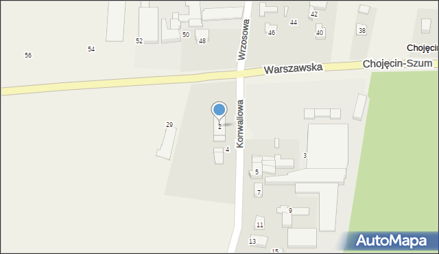 Chojęcin-Szum, Konwaliowa, 2, mapa Chojęcin-Szum