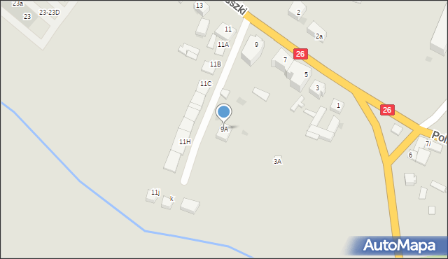 Chojna, Kościuszki Tadeusza, gen., 9A, mapa Chojna