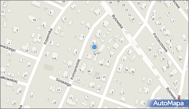 Chojnice, Konopnickiej Marii, 7a, mapa Chojnic