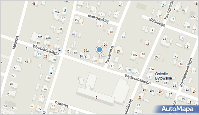 Chojnice, Kopernika Mikołaja, 22A, mapa Chojnic