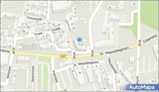 Chojnice, Kościuszki Tadeusza, gen., 29, mapa Chojnic