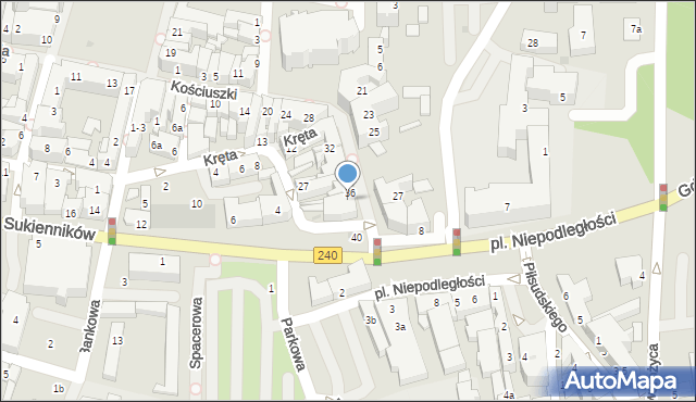 Chojnice, Kościuszki Tadeusza, gen., 38, mapa Chojnic