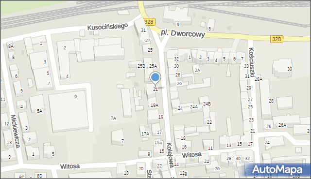 Chojnów, Kolejowa, 21, mapa Chojnów