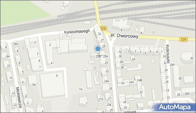 Chojnów, Kolejowa, 25B, mapa Chojnów