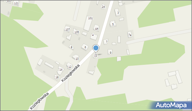 Choroń, Koziegłowska, 11, mapa Choroń