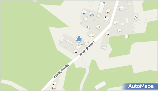 Choroń, Koziegłowska, 14, mapa Choroń