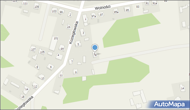 Choroń, Koziegłowska, 7a, mapa Choroń