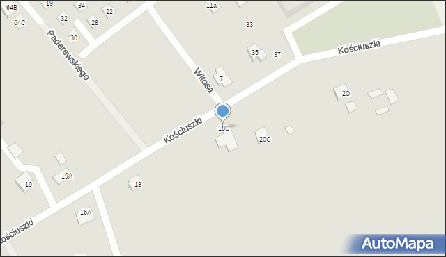 Choroszcz, Kościuszki Tadeusza, gen., 18C, mapa Choroszcz