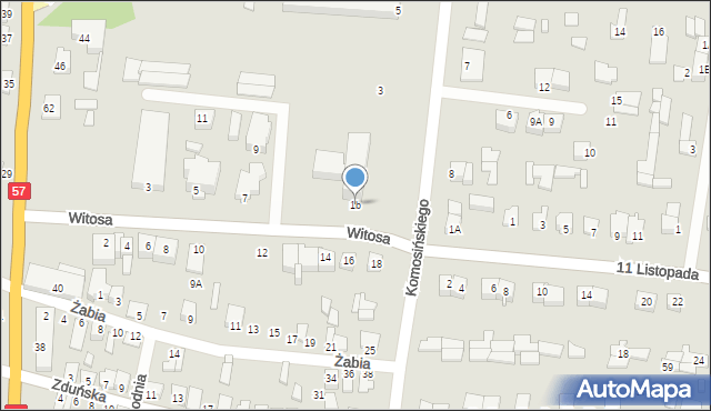 Chorzele, Komosińskiego Stanisława, 1b, mapa Chorzele