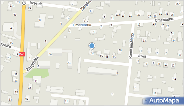 Chorzele, Komosińskiego Stanisława, 5d, mapa Chorzele