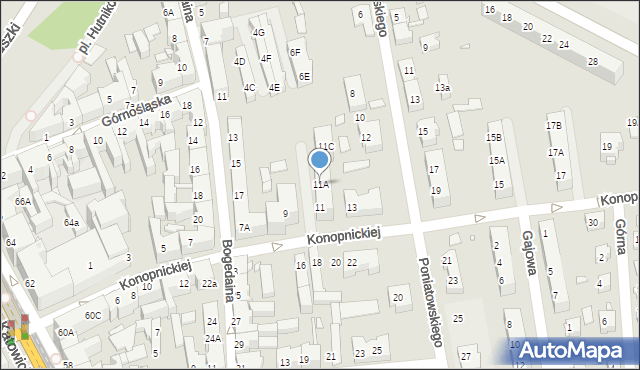 Chorzów, Konopnickiej Marii, 11A, mapa Chorzów