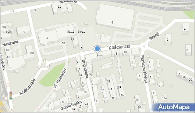 Chorzów, Kościuszki Tadeusza, gen., 6, mapa Chorzów