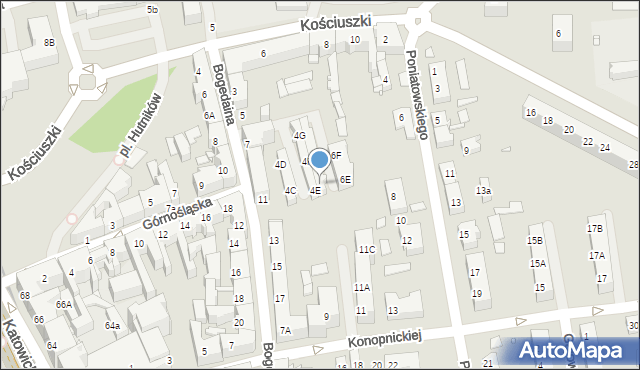 Chorzów, Kościuszki Tadeusza, gen., 6B, mapa Chorzów