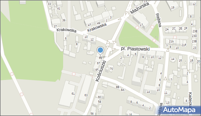 Chorzów, Kościuszki Tadeusza, gen., 69, mapa Chorzów