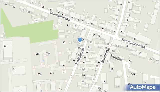 Chorzów, Kościuszki Tadeusza, gen., 93, mapa Chorzów