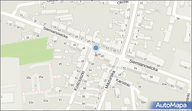 Chorzów, Kościuszki Tadeusza, gen., 98, mapa Chorzów