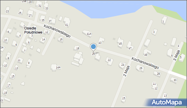Choszczno, Kochanowskiego Jana, 20, mapa Choszczno