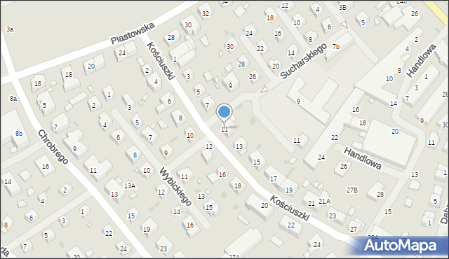 Choszczno, Kościuszki Tadeusza, gen., 11, mapa Choszczno