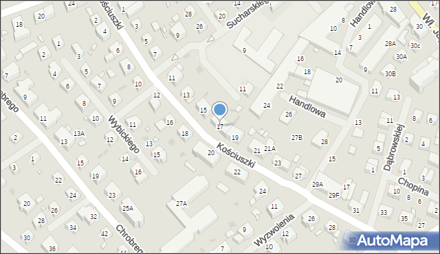 Choszczno, Kościuszki Tadeusza, gen., 17, mapa Choszczno