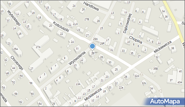 Choszczno, Kościuszki Tadeusza, gen., 26, mapa Choszczno