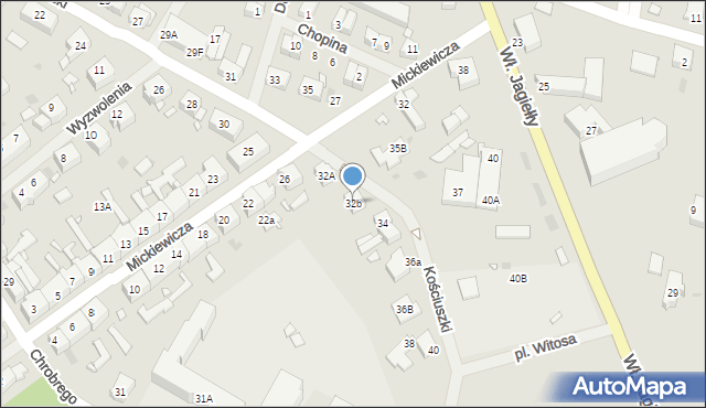 Choszczno, Kościuszki Tadeusza, gen., 32b, mapa Choszczno
