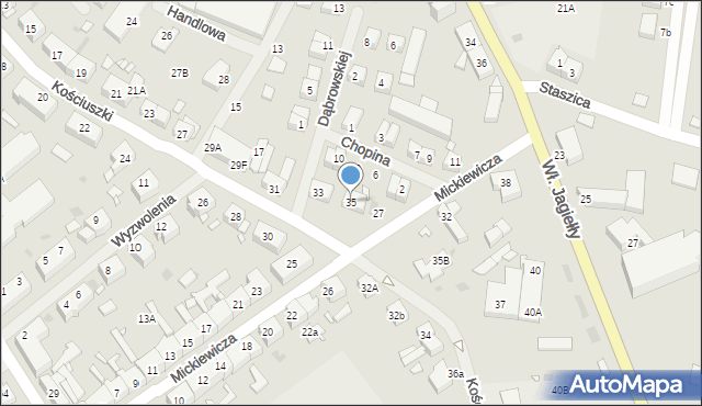 Choszczno, Kościuszki Tadeusza, gen., 35, mapa Choszczno
