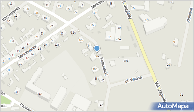 Choszczno, Kościuszki Tadeusza, gen., 36a, mapa Choszczno