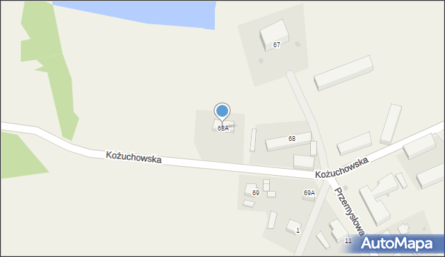 Chotków, Kożuchowska, 68A, mapa Chotków