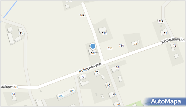 Chotków, Kożuchowska, 76b, mapa Chotków