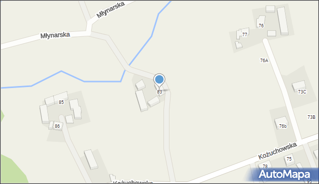 Chotków, Kożuchowska, 83, mapa Chotków