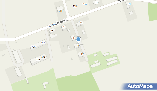 Chotków, Kożuchowska, 96, mapa Chotków